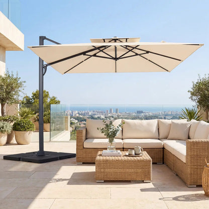 Cantilever Patio Umbrella 10 ft with 220 Lbs Base