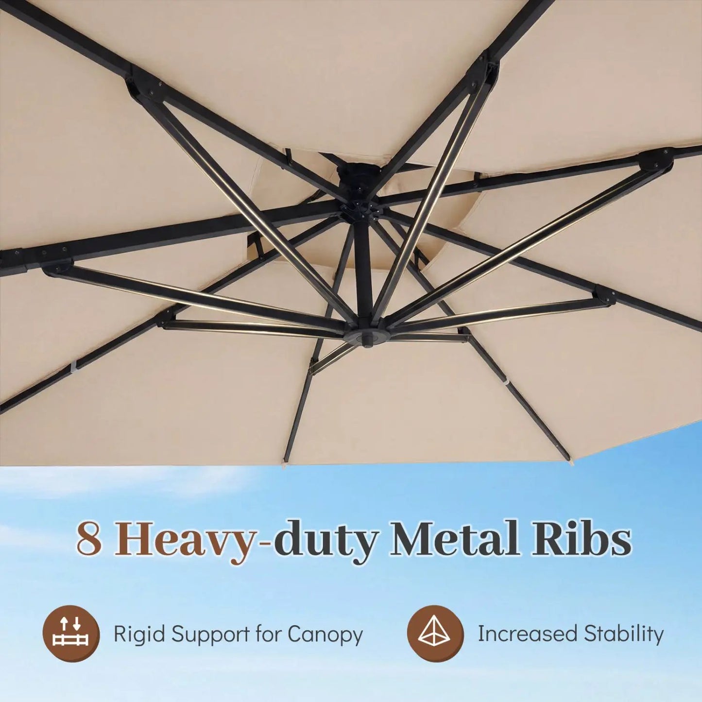 Cantilever Patio Umbrella 10 ft with 220 Lbs Base