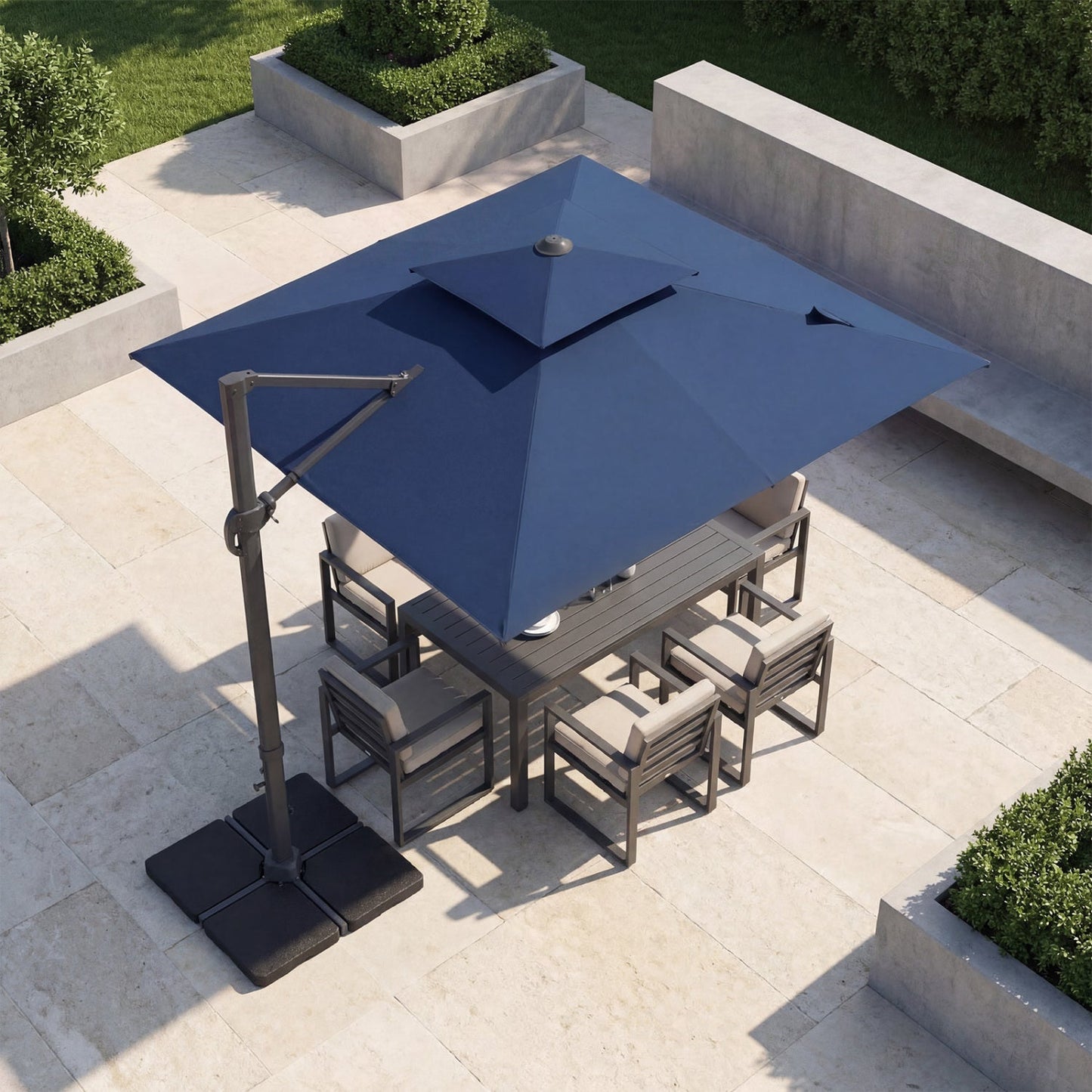 Cantilever Patio Umbrella 10 ft with 220 Lbs Base