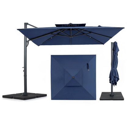 Cantilever Patio Umbrella 10 ft with 220 Lbs Base