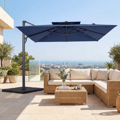 Cantilever Patio Umbrella 10 ft with 220 Lbs Base
