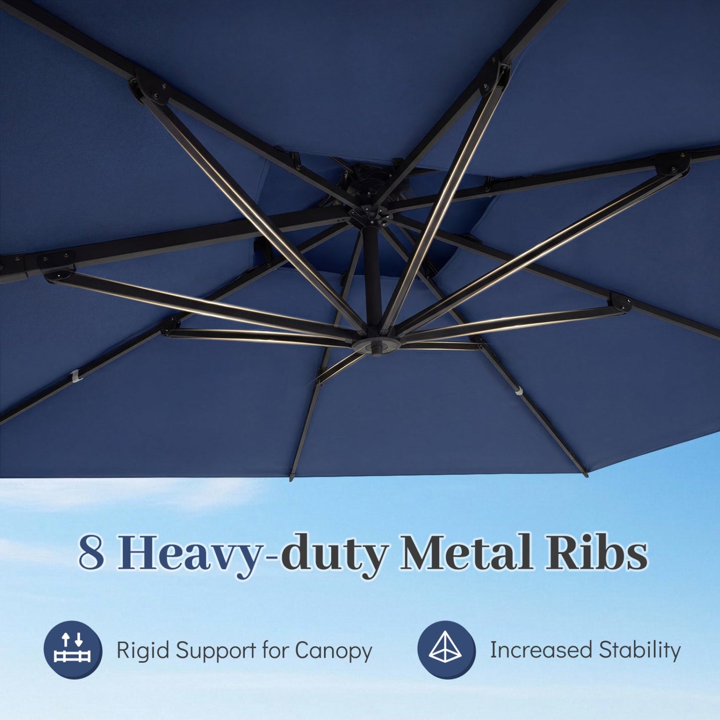 Cantilever Patio Umbrella 10 ft with 220 Lbs Base