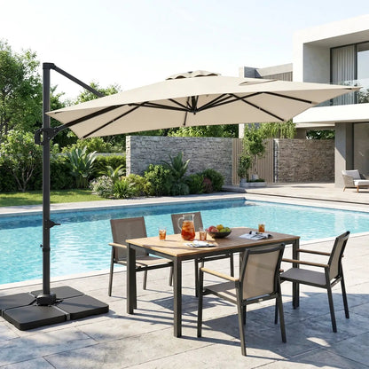 Offset Hanging Patio Umbrella 11x9 Ft Base