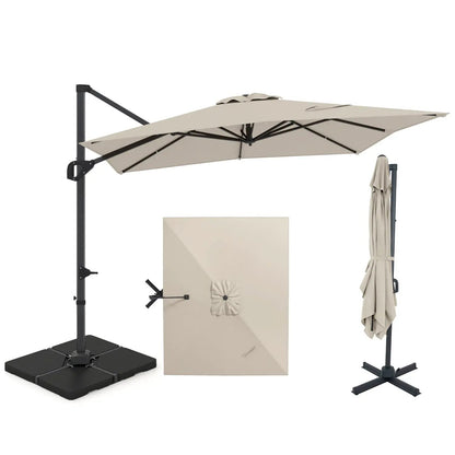 Offset Hanging Patio Umbrella 11x9 Ft Base