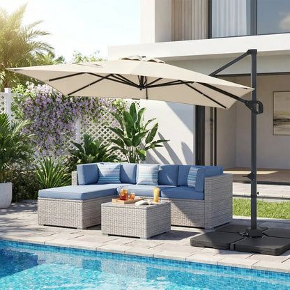 Offset Hanging Patio Umbrella 11x9 Ft Base