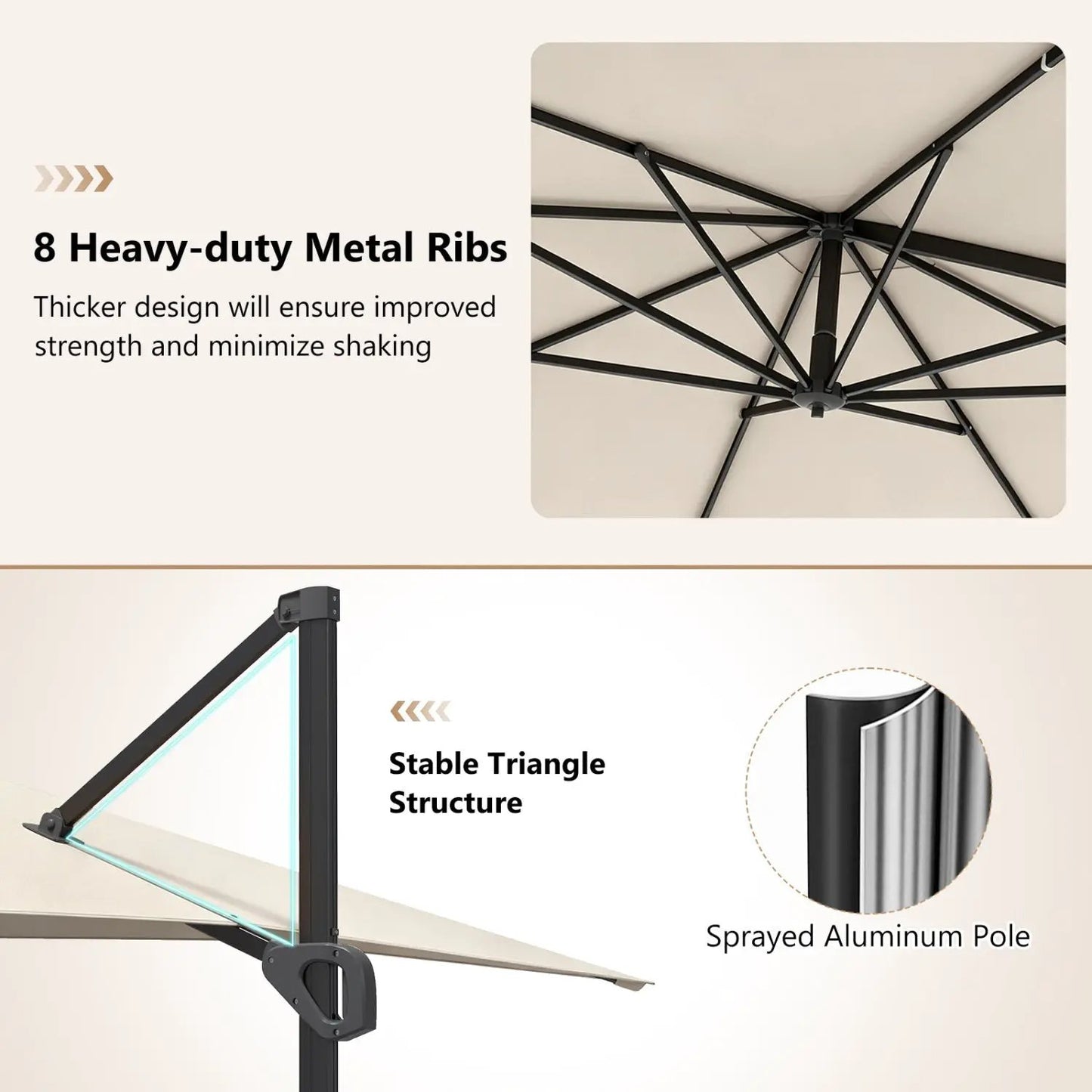 Offset Hanging Patio Umbrella 11x9 Ft Base
