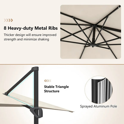 Offset Hanging Patio Umbrella 11x9 Ft Base