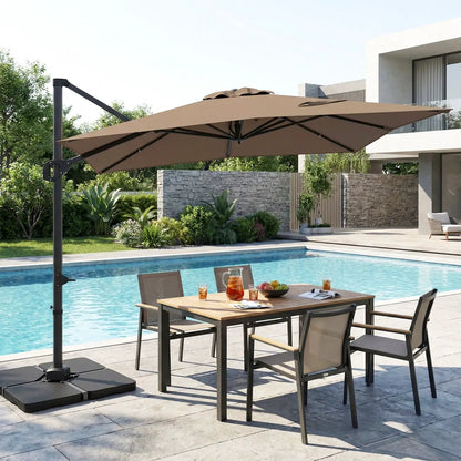 Offset Hanging Patio Umbrella 11x9 Ft Base