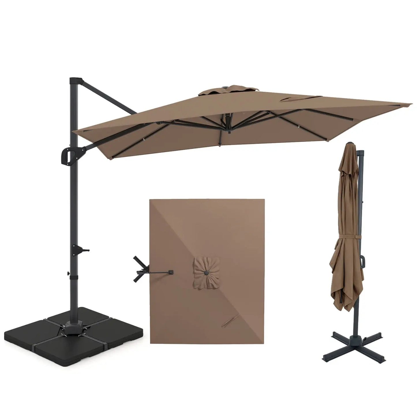 Offset Hanging Patio Umbrella 11x9 Ft Base