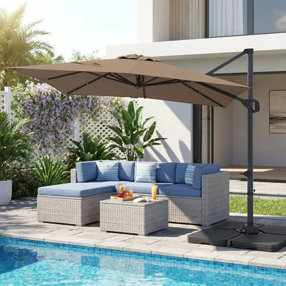 Offset Hanging Patio Umbrella 11x9 Ft Base
