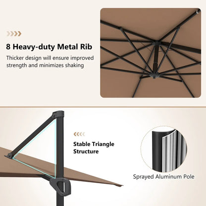 Offset Hanging Patio Umbrella 11x9 Ft Base