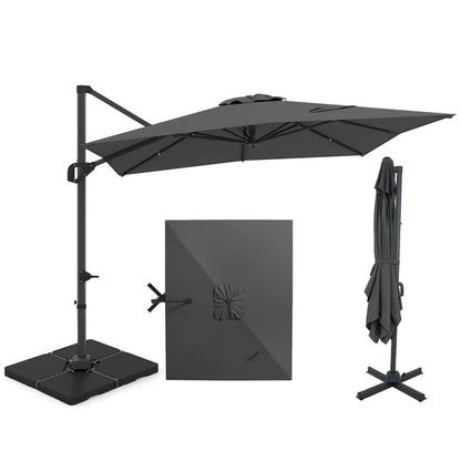 Offset Hanging Patio Umbrella 11x9 Ft Base
