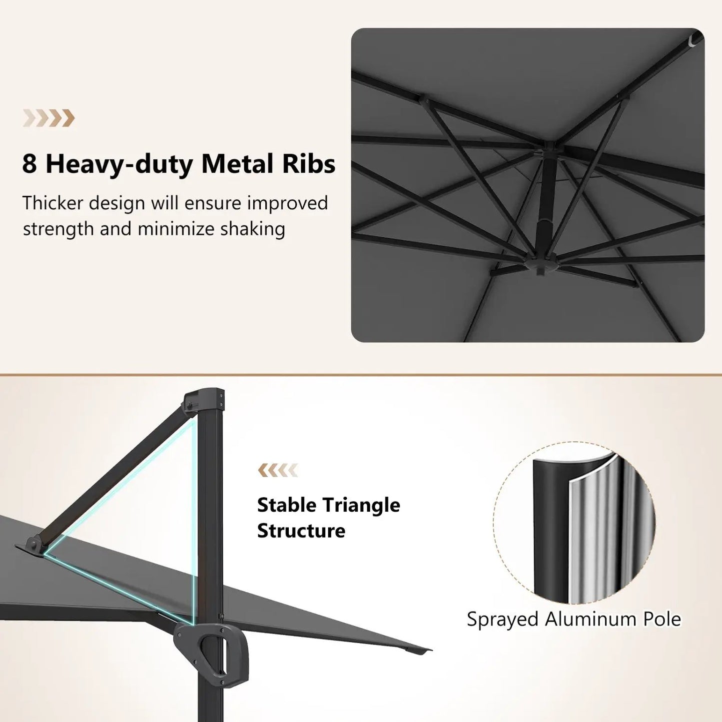 Offset Hanging Patio Umbrella 11x9 Ft Base