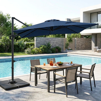 Offset Hanging Patio Umbrella 11x9 Ft Base