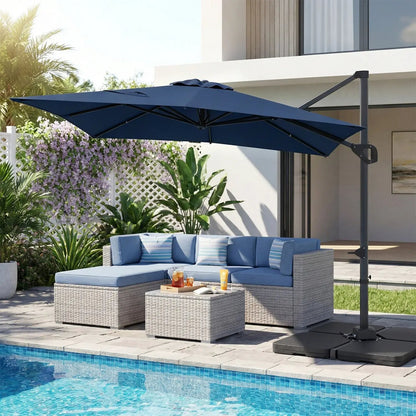 Offset Hanging Patio Umbrella 11x9 Ft Base