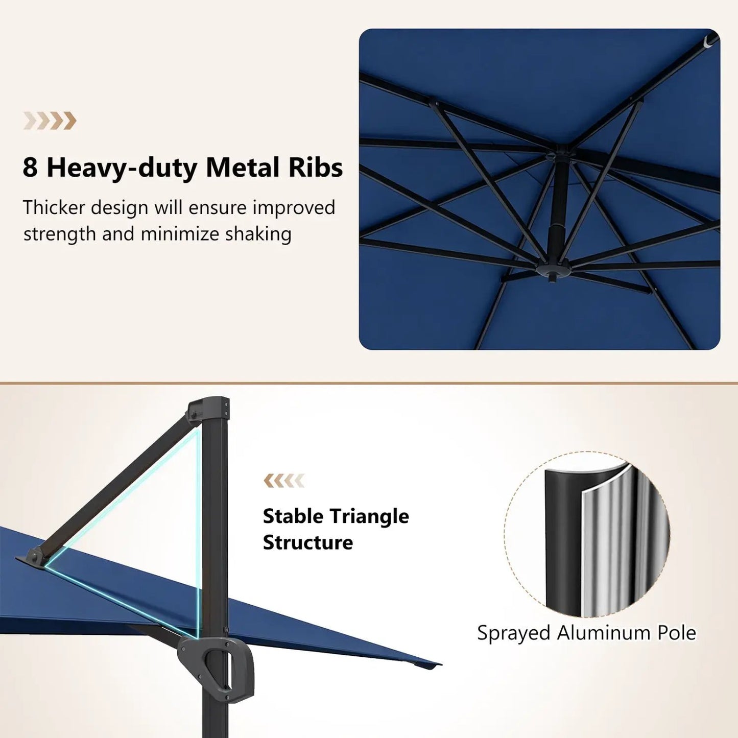 Offset Hanging Patio Umbrella 11x9 Ft Base