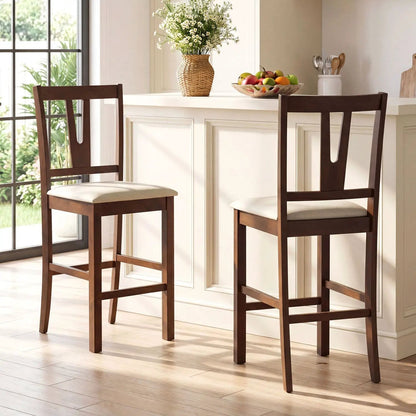 Counter Height Bar Stools With V-Back Set of 2