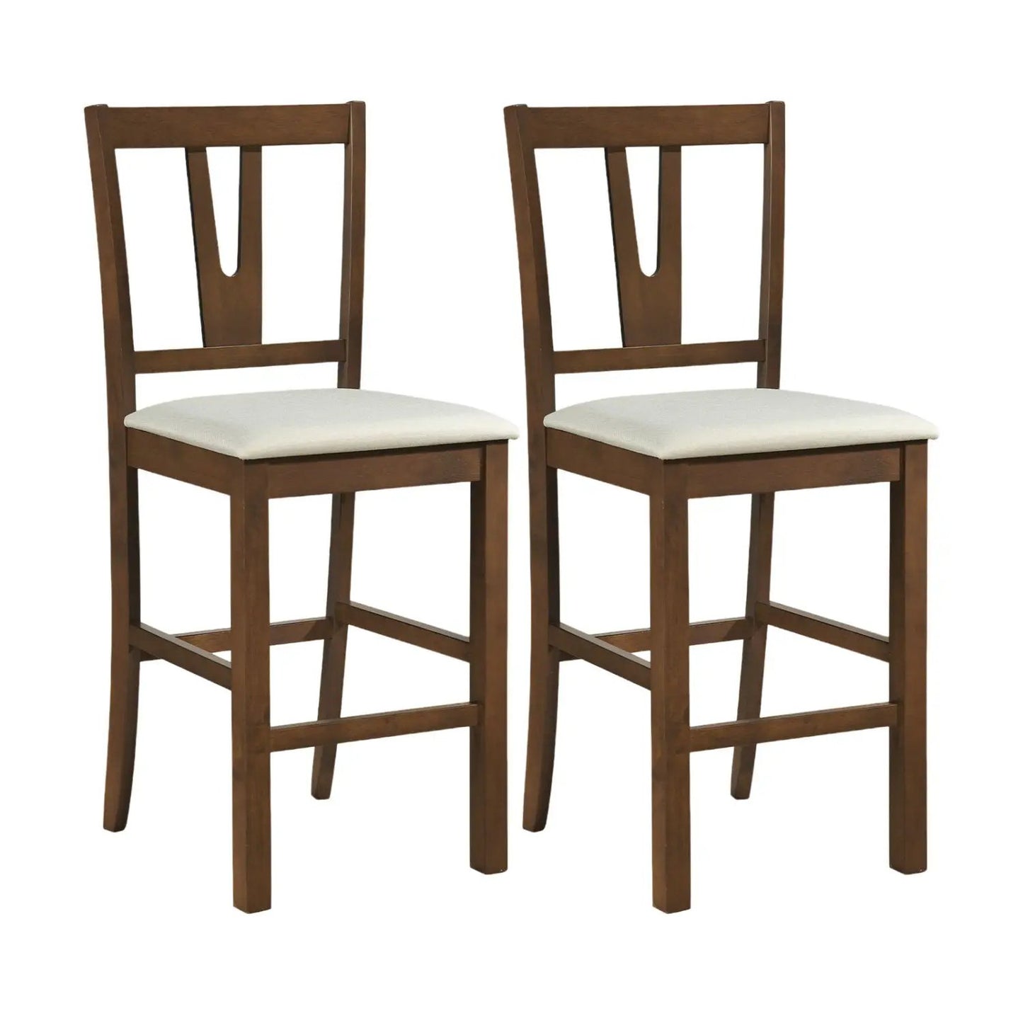 Counter Height Bar Stools With V-Back Set of 2