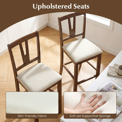 Counter Height Bar Stools With V-Back Set of 2
