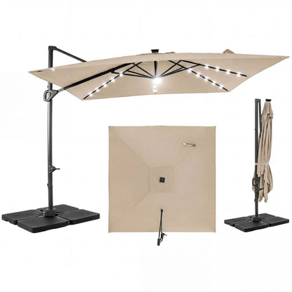 Cantilever Patio Umbrella Solar LED Lights Base