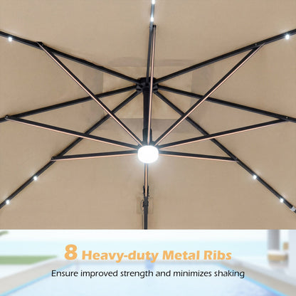 Cantilever Patio Umbrella Solar LED Lights Base