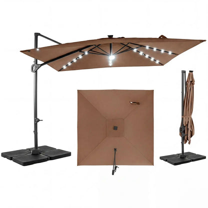 Cantilever Patio Umbrella Solar LED Lights Base