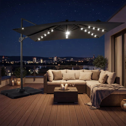 Cantilever Patio Umbrella Solar LED Lights Base
