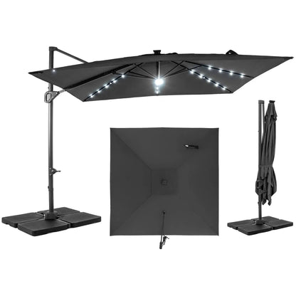 Cantilever Patio Umbrella Solar LED Lights Base