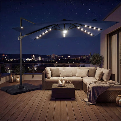 Cantilever Patio Umbrella Solar LED Lights Base