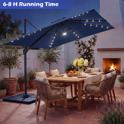 Cantilever Patio Umbrella Solar LED Lights Base