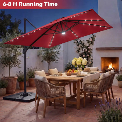 Cantilever Patio Umbrella Solar LED Lights Base