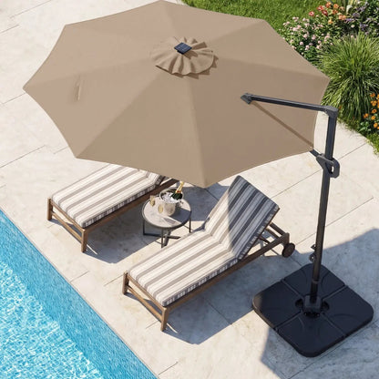 Cantilever Patio Umbrella with Solar LED Lights
