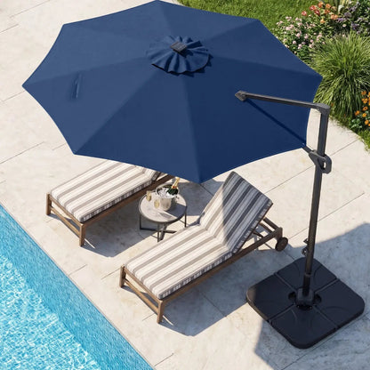 Cantilever Patio Umbrella with Solar LED Lights