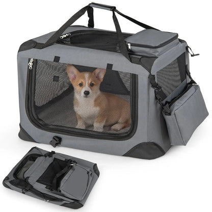 Soft Collapsible Dog Crate with Mesh Windows