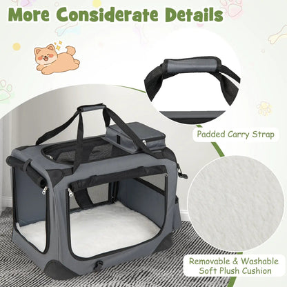 Soft Collapsible Dog Crate with Mesh Windows