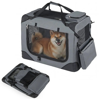 Soft Collapsible Dog Crate with Mesh Windows