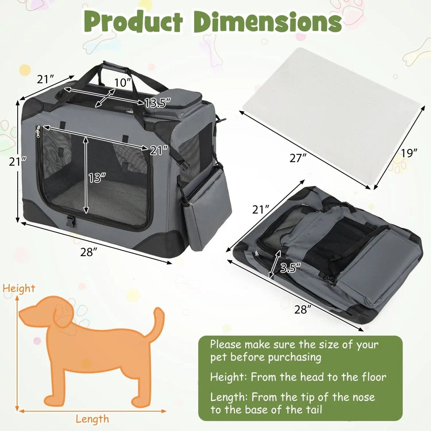 Soft Collapsible Dog Crate with Mesh Windows