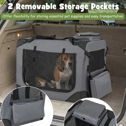 Soft Collapsible Dog Crate with Mesh Windows