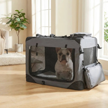 Soft Collapsible Dog Crate with Mesh Windows