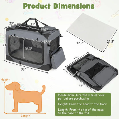Soft Collapsible Dog Crate with Mesh Windows