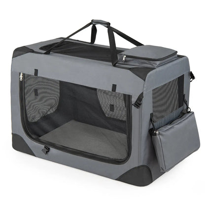 Soft Collapsible Dog Crate with Mesh Windows