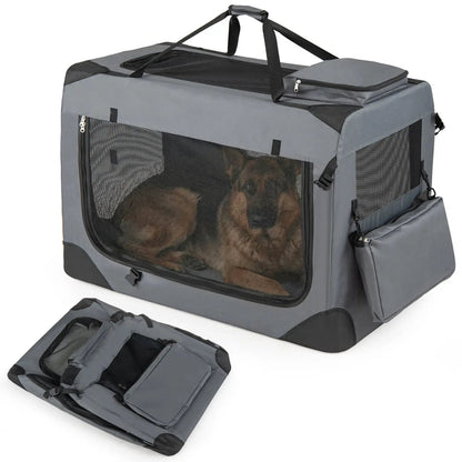 Soft Collapsible Dog Crate with Mesh Windows