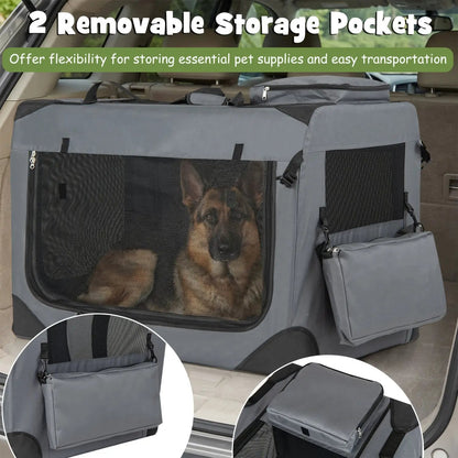 Soft Collapsible Dog Crate with Mesh Windows