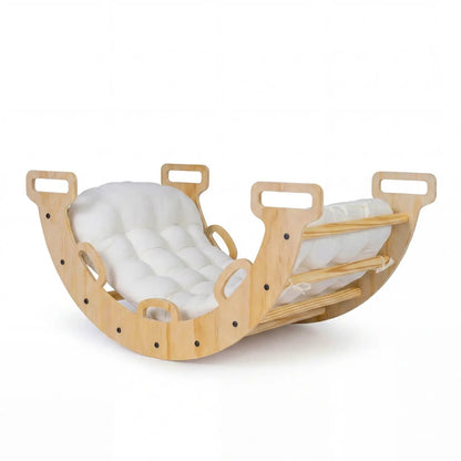 Wooden Rocking Climbing Arch with Cushion 3 in 1