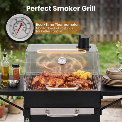 Charcoal Grill With Adjustable Chimney 284 Sq In