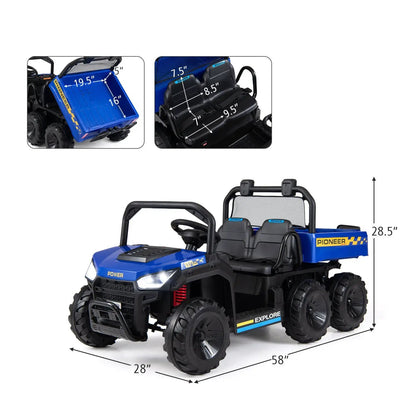 24V Kids Ride-On Dump Truck With Electric Bed