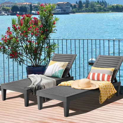 Chaise Lounge Chairs 2 Pack with 5 Position