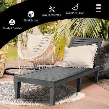 Chaise Lounge Chairs 2 Pack with 5 Position