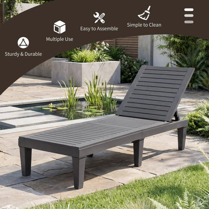 Chaise Lounge Chairs 2 Pack with 5 Position