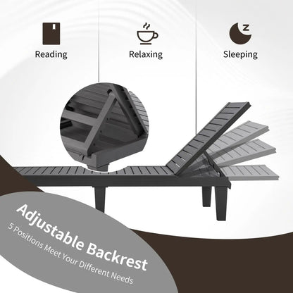 Chaise Lounge Chairs 2 Pack with 5 Position